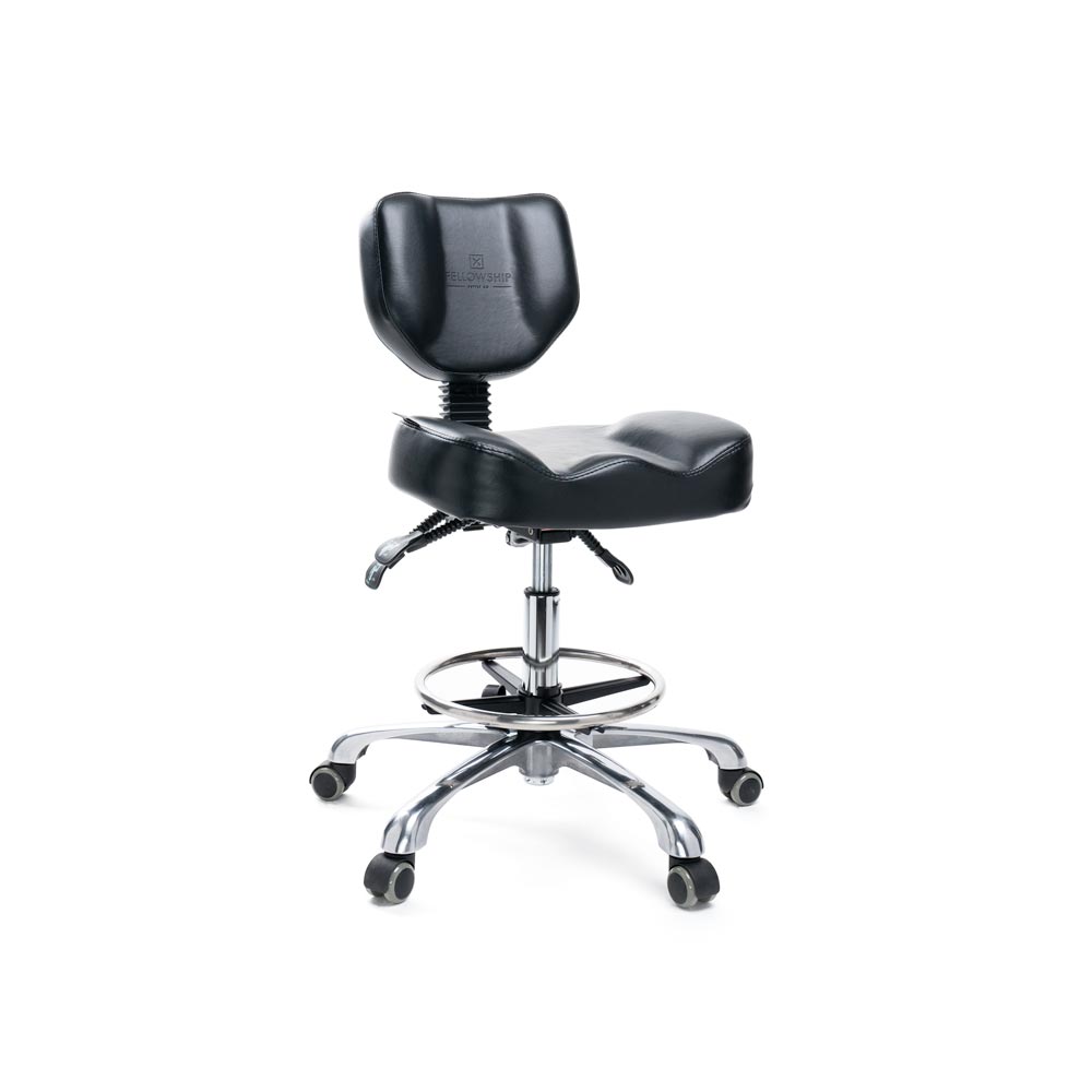 Right profile of Adjustable Tattoo Artist Chair 9942 full front on white background