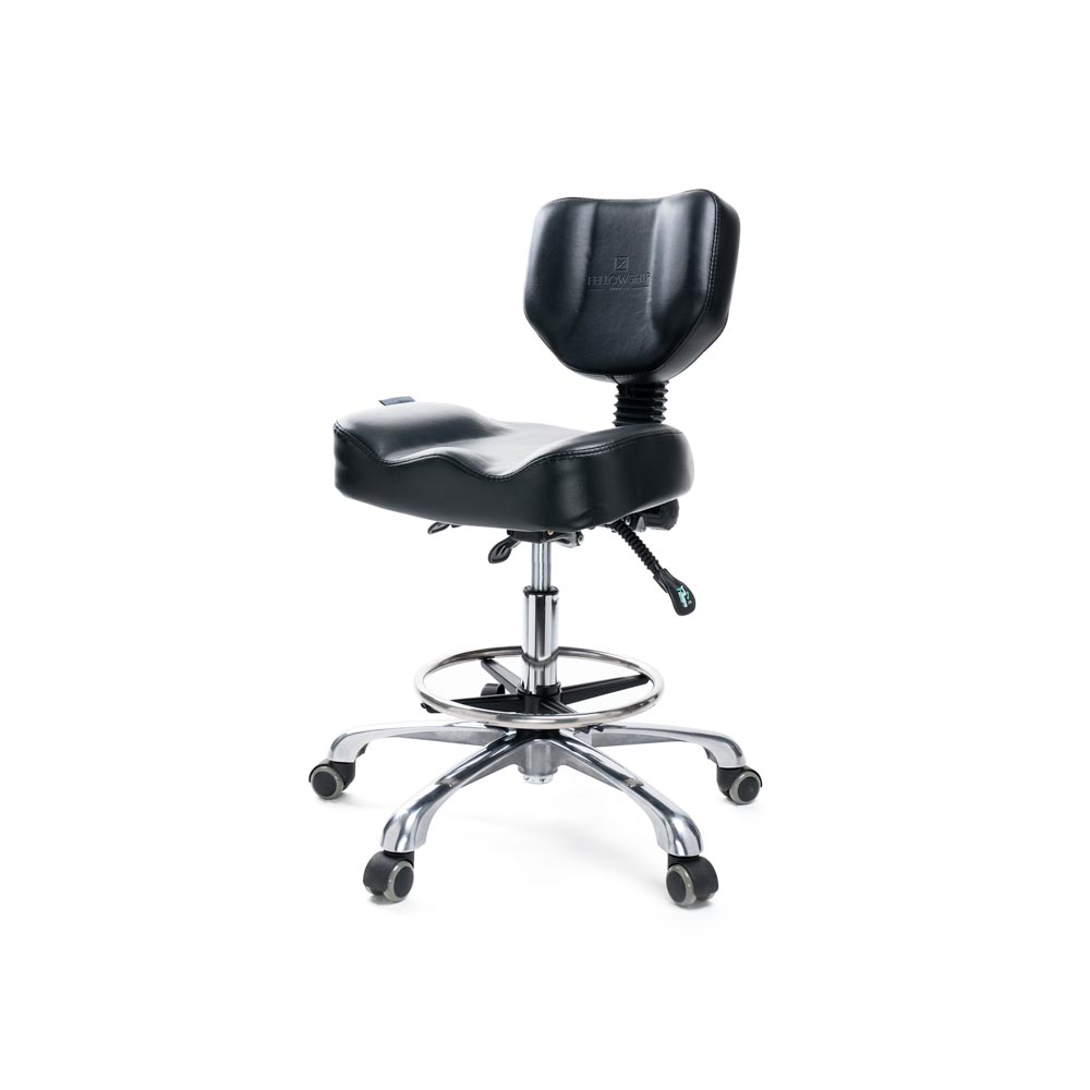 Left profile of Adjustable Tattoo Artist Chair 9942 full front on white background