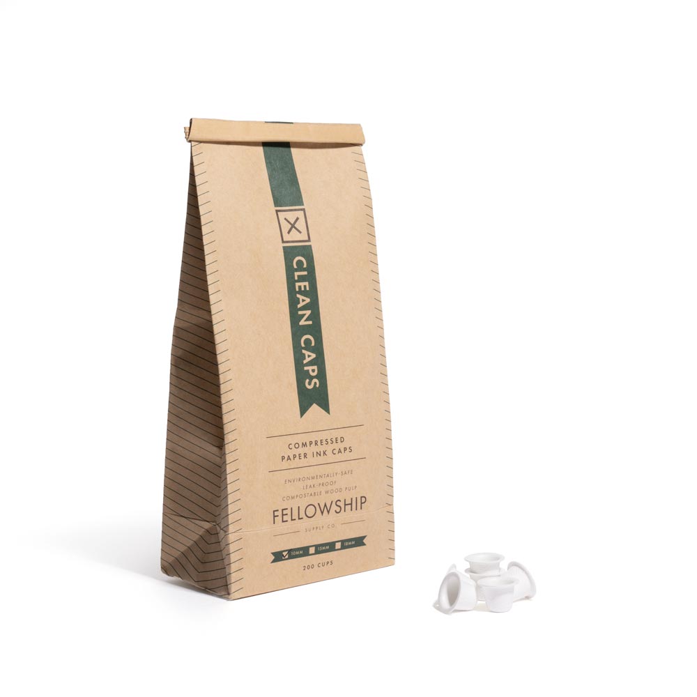 Fellowship Clean Caps — Bag of 200 Biodegradable Ink Cups — 10mm
