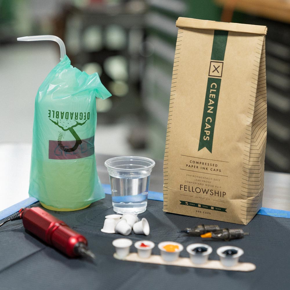 Fellowship Clean Caps — Bag of 200 Biodegradable Ink Cups — 15mm - Fellowship Supply